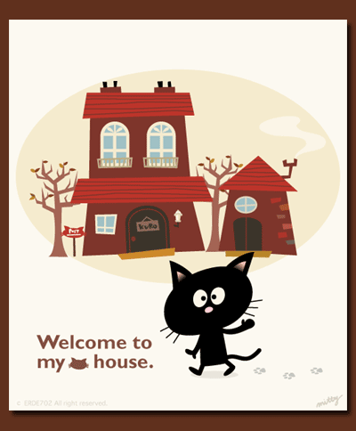 cat nhouse illustration