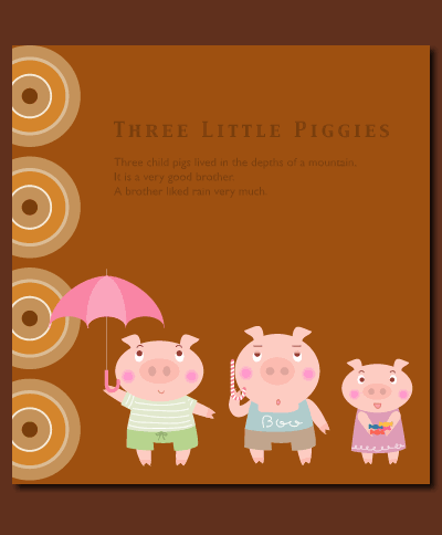 three little piggies illustration